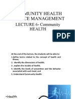 LECTURE 6 Community Health