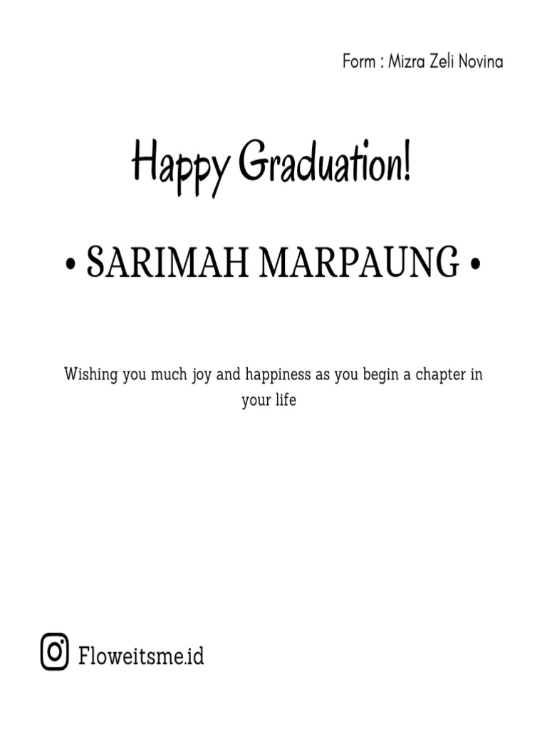 Graduation Wishes from Sarimah Marpaung | PDF