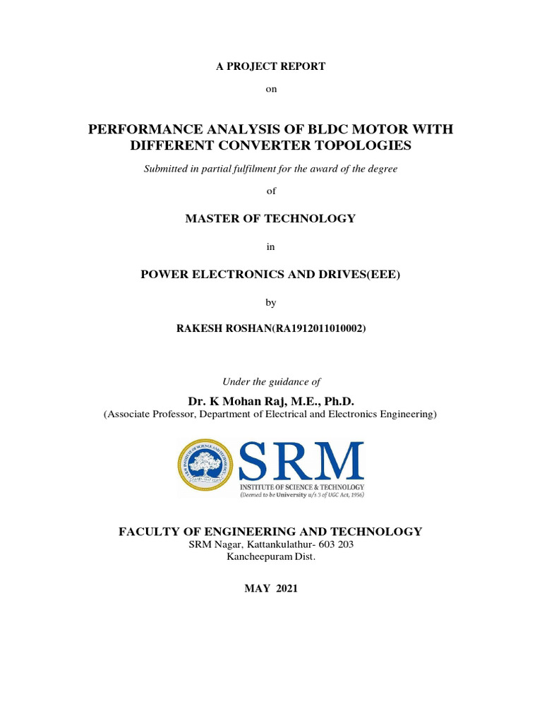 Performance Analysis of BLDC Motor With Different Converter Topologies ...