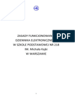 Zasady Funkcjonowania Dziennika Elektronicznego