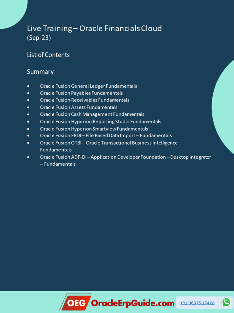 Oracle Financials Cloud Training Guide | PDF | Accounts Payable | Business