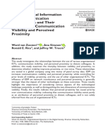 Organizational Information and Communication Technologies and Their Influence On Communication Visibility and Perceived Proximity