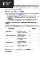 CAT 2026 Syllabus & Prep Guide | PDF