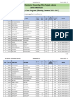 General Merit List - BS Chemistry 1st Semester Morning 2023 2027463