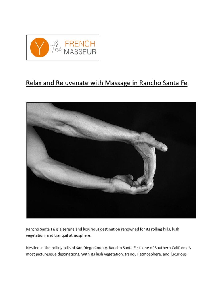Relax and Rejuvenate With Massage in Rancho Santa Fe | PDF | Massage ...