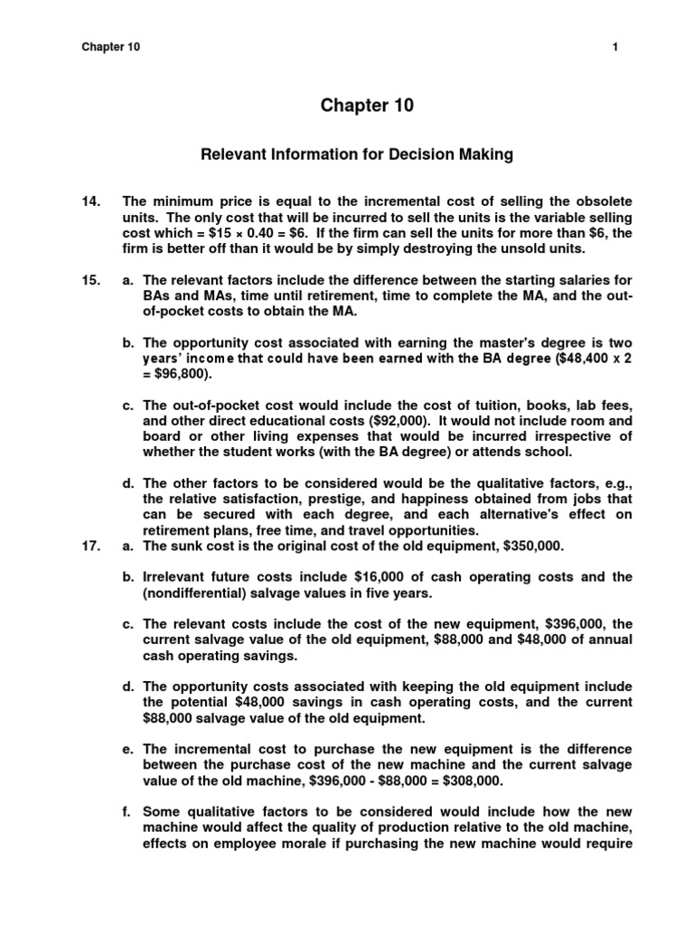 Relevant Costs for Decision Making | PDF | Taxes | Business Economics