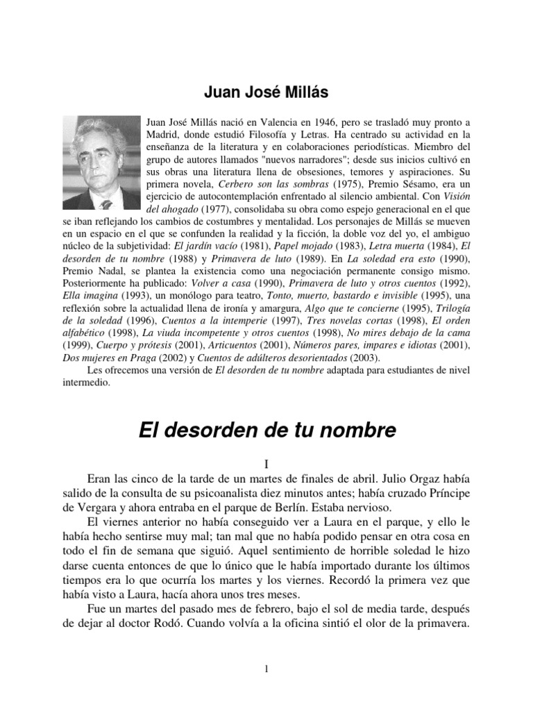El Desorden de Tu Nombre PDF Amor Cuentos