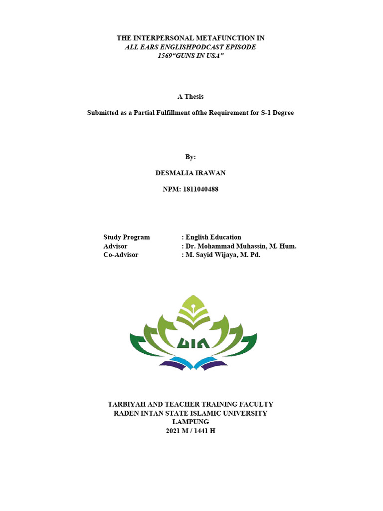 Interpersonal Metafunction | PDF | Communication | Mass Media