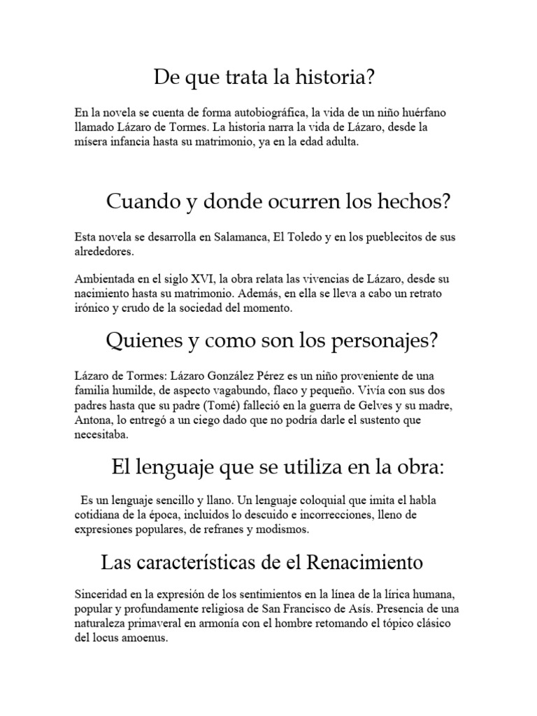 De Que Trata La Historia PDF