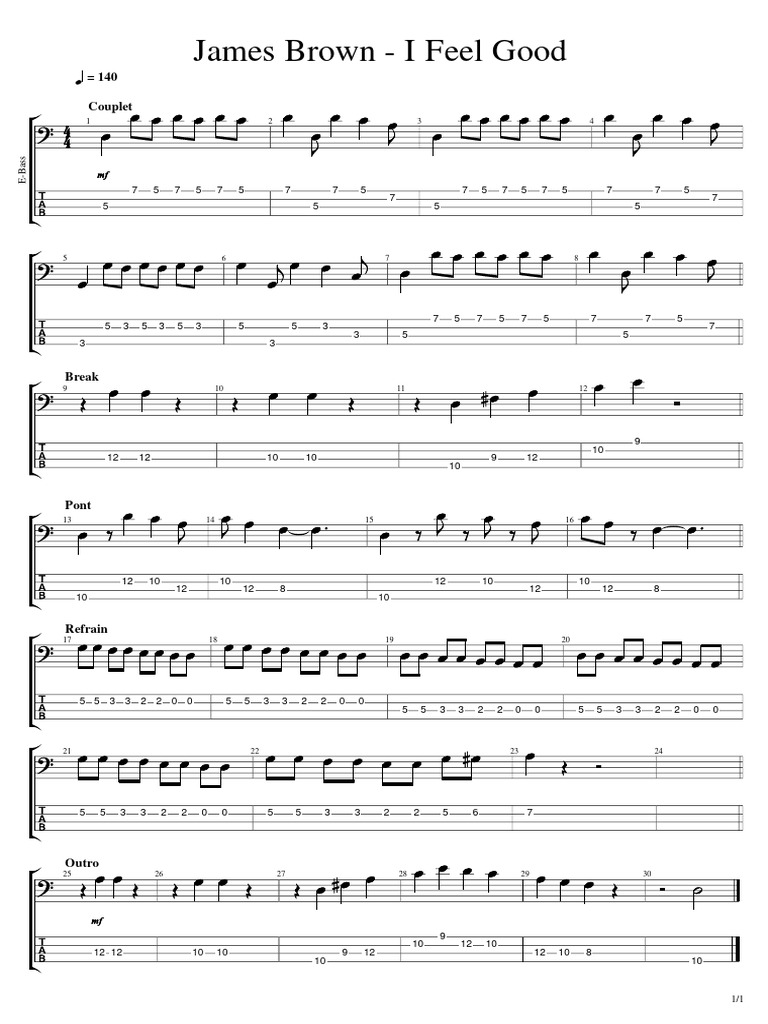 James Brown - I Feel Good Sheet Music | PDF