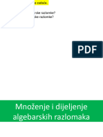 Množenje I Dijeljenje Algebarskih Razlomaka