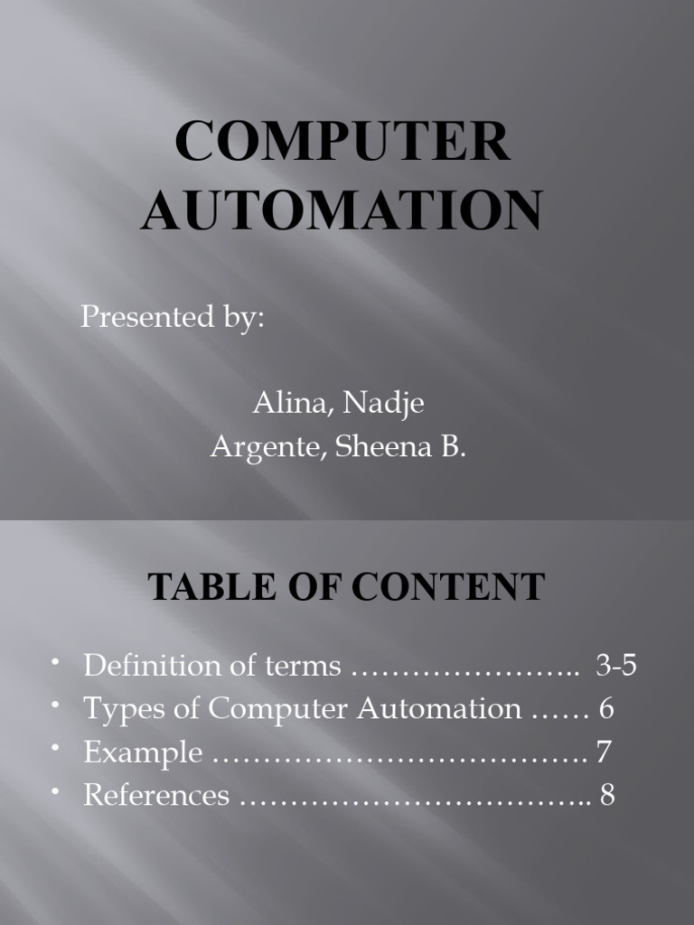 Computer Automation | PDF