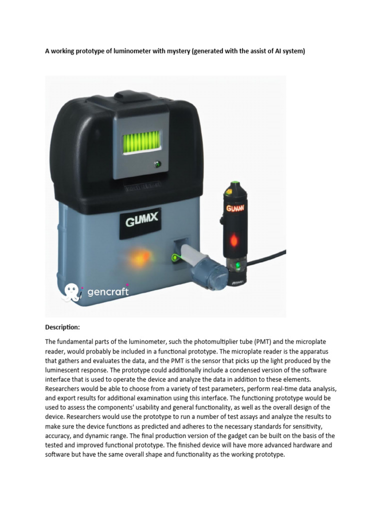 A Working Prototype of Luminometer With Mystery PDF