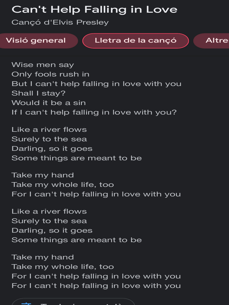 I Can't Help Falling in Love | PDF | Elvis Presley