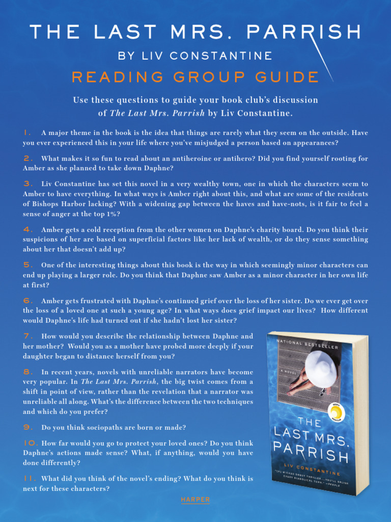 Book Club Guide The Last Mrs. Parrish PDF