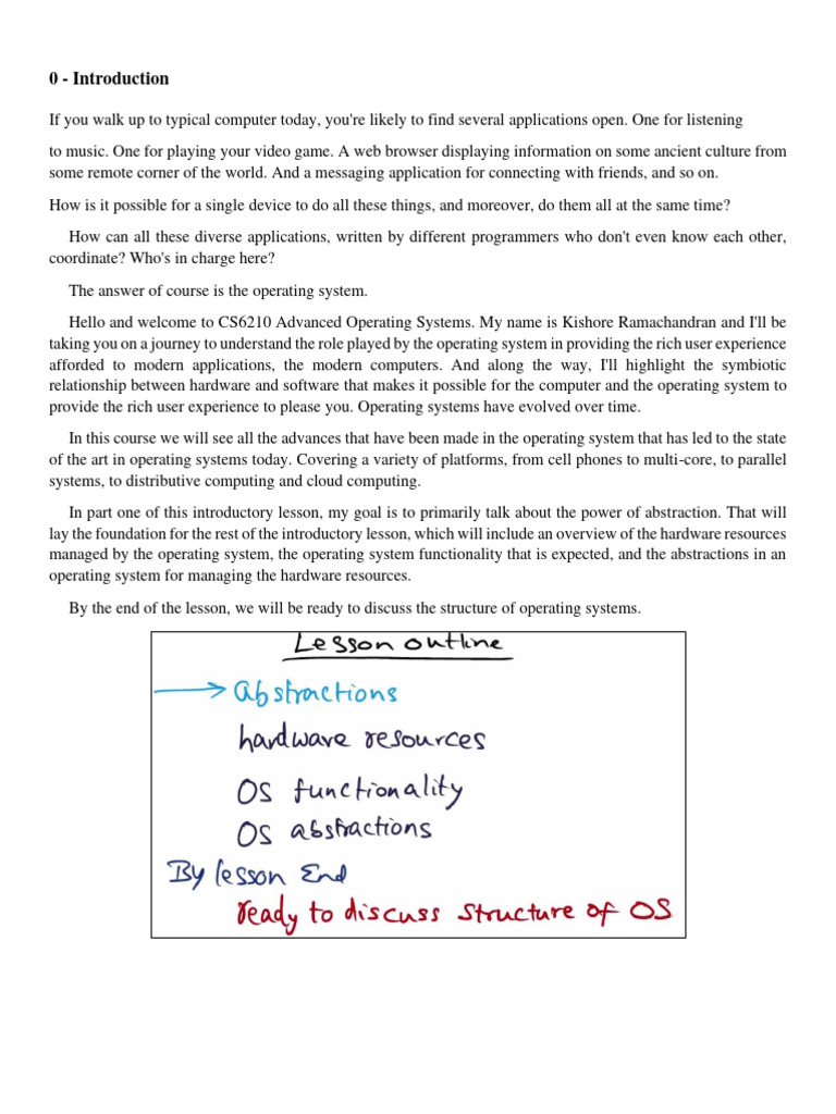 L01 Introduction | PDF | Operating System | Input/Output