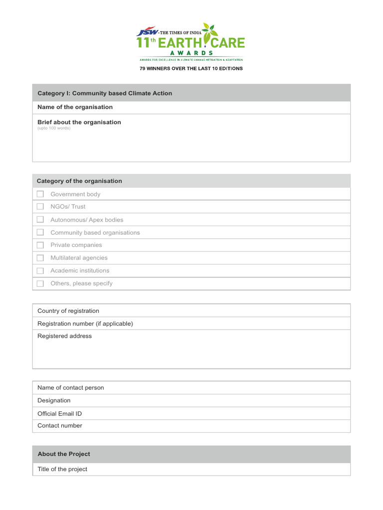 1 ECA Form Community Climate Action | PDF | Natural Environment | Economies