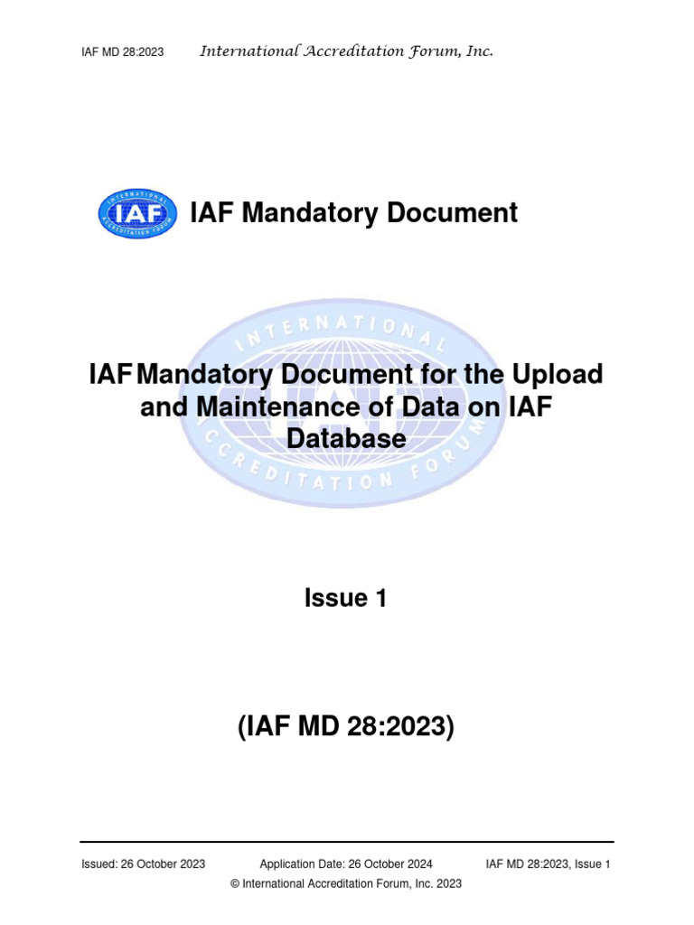 IAF MD 28:2023 Data Management Guidelines | PDF | Computing