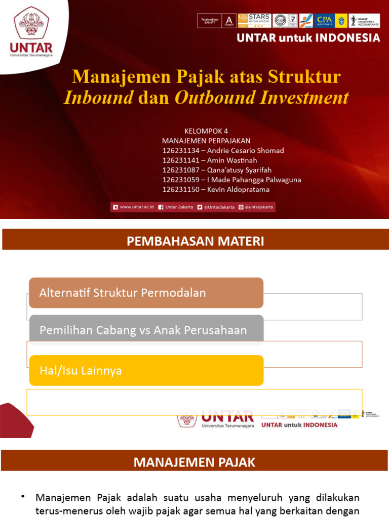 Manajemen Pajak Investasi Asing di Indonesia | PDF