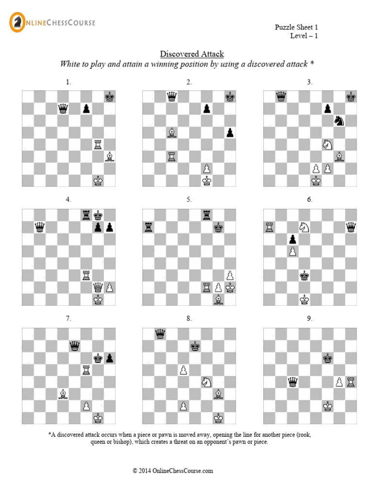 Discovered Attack Chess Puzzles | PDF