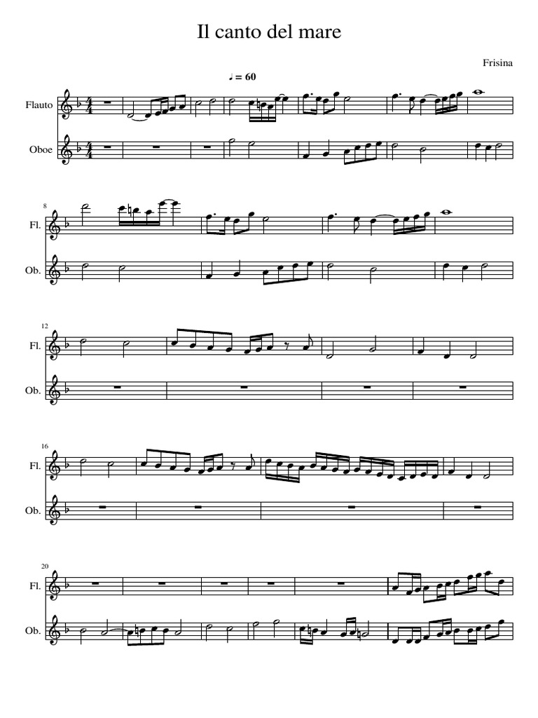 Il Canto Del Mare Flauto Oboe PDF