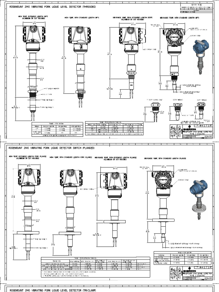 Type 1 Drawing Rosemount 2140 Level Detector Vibrating Fork 2d PDF en 8218834 PDF