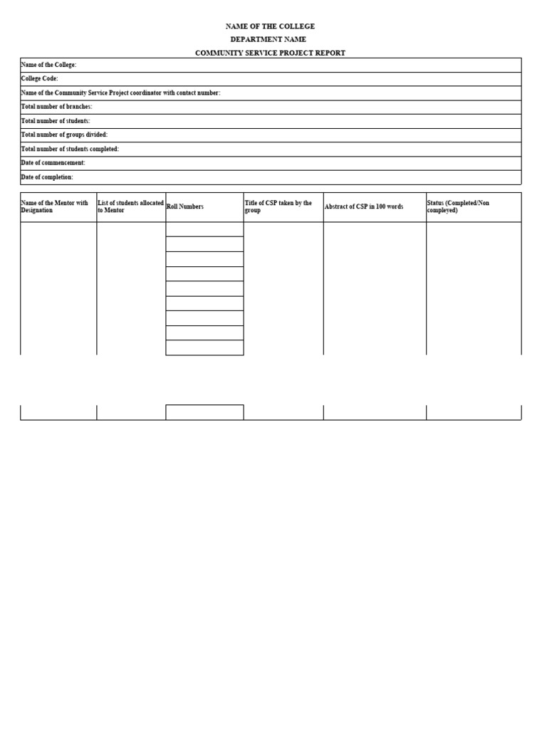 JNTUGV Community Service Report | PDF
