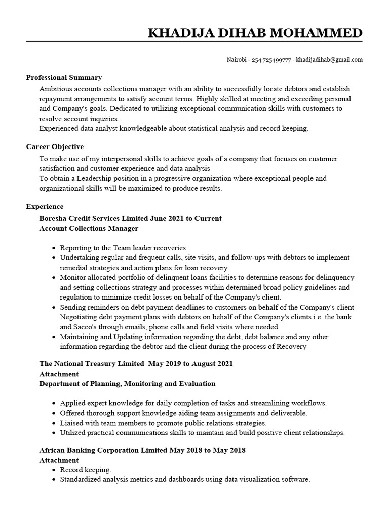 Khadija dihab format 2 pdf debt financial analyst