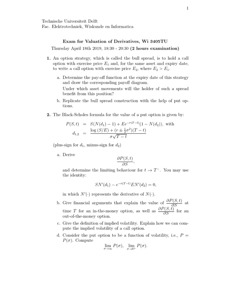 Option Valuation Methods (2019-04-18) | PDF | Option (Finance) | Moneyness