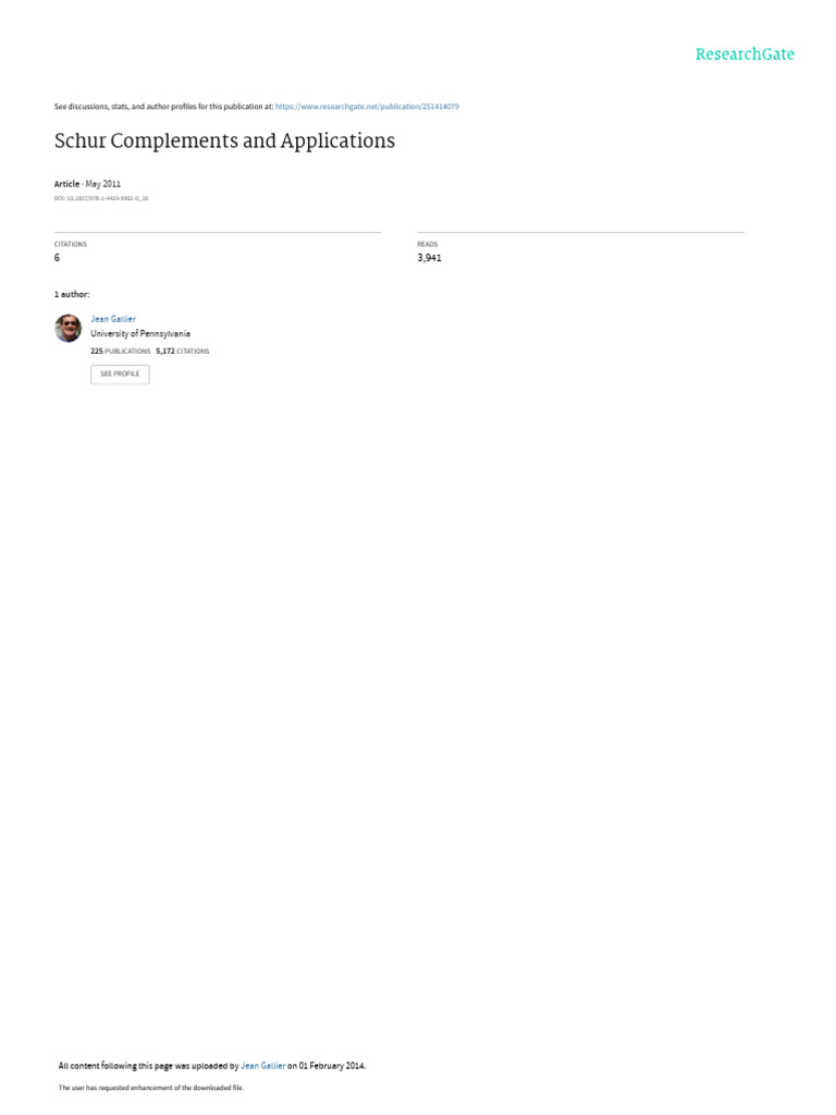 Schur Complements in Matrix Inversion | PDF | Matrix (Mathematics ...