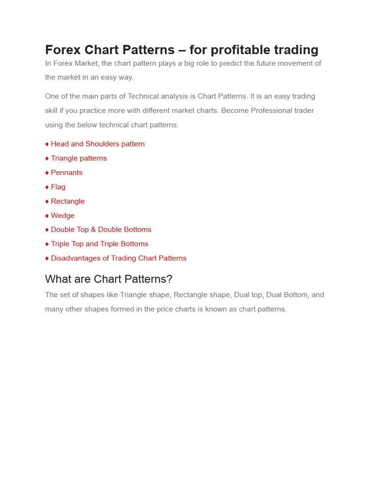 Forex Chart Patterns for Trading Success | PDF | Financial Markets ...