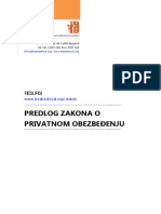 Predlog Zakona o Privatnom Obezbeenju