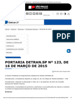 Portaria 123.15 - DETRAN-SP - DEPARTAMENTO ESTADUAL DE TRÂNSITO DE SÃO PAULO