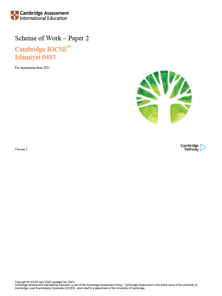0493 Scheme of Work Paper 2 (For Examination From 2021) | PDF | Umar ...