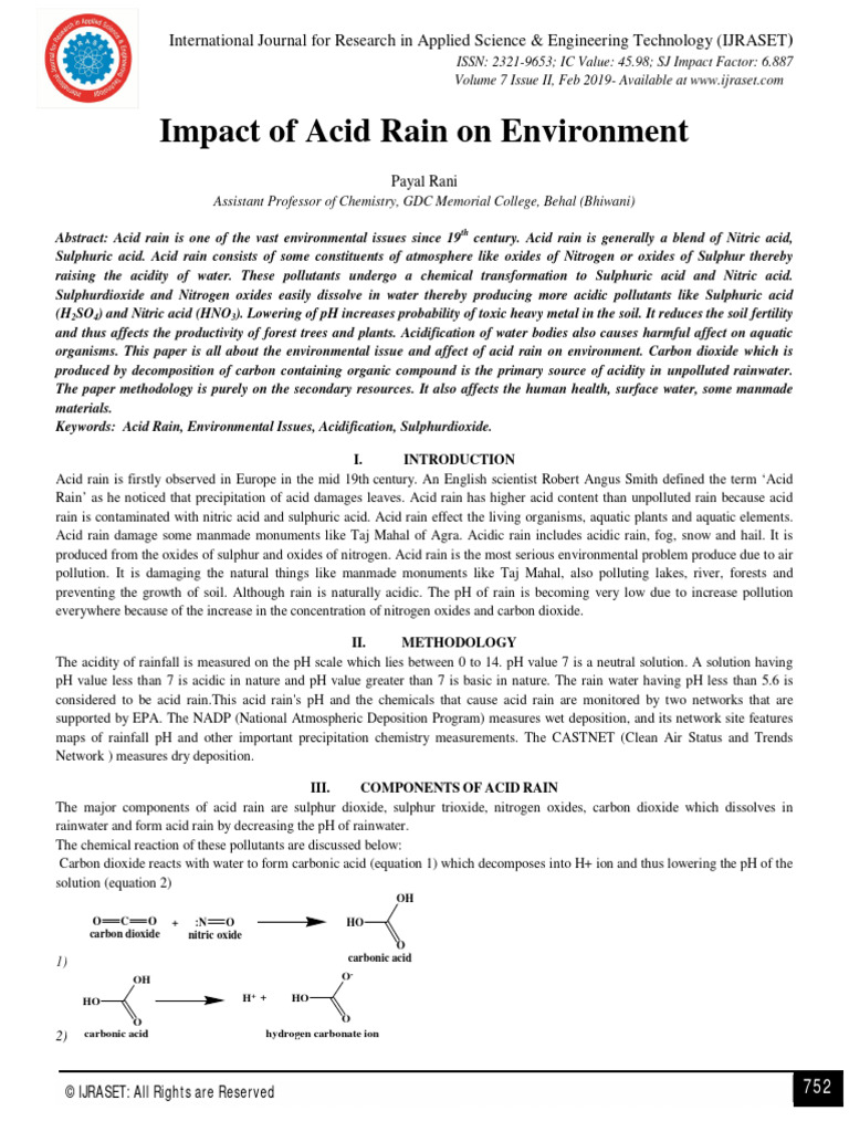 Impact of acid rain publish paper pdf oxide ph