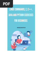 Manjunath R. Linux Commands, C, C++, Java and Python Exercises For Beginners 2022