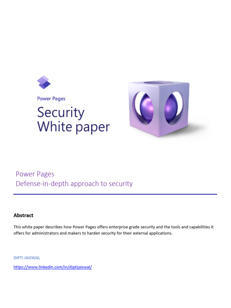 Power Pages Security Whitepaper | PDF | Http Cookie | World Wide Web