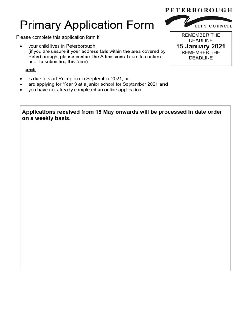 Primary Application Form 2021 22 | PDF | Password