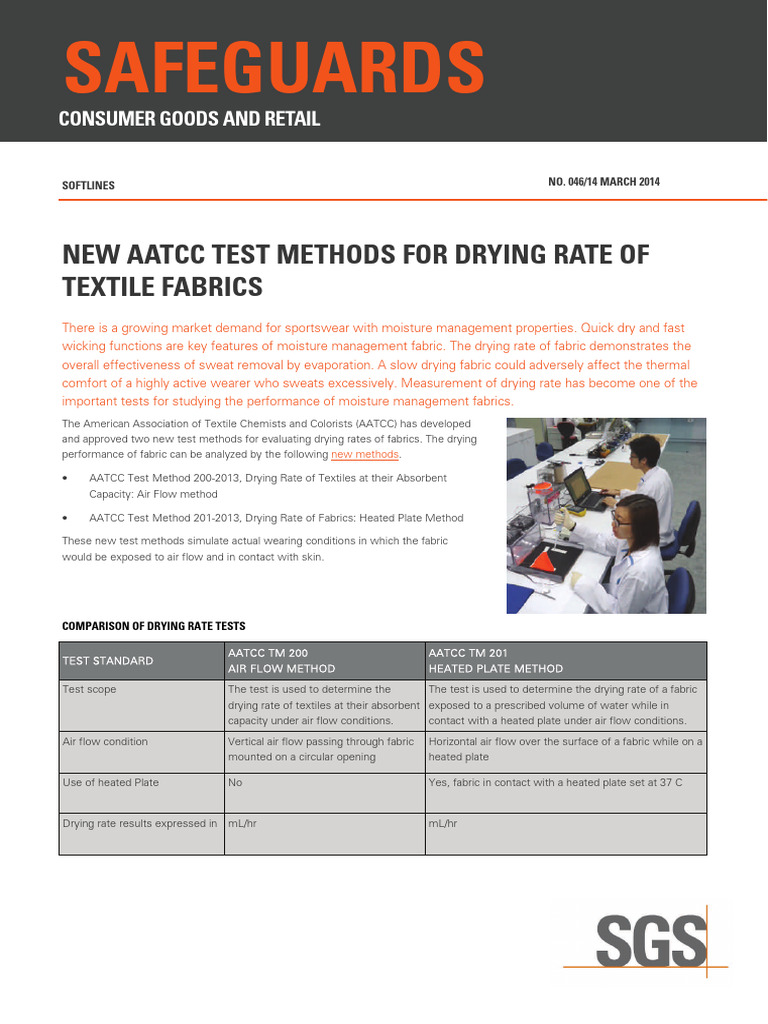 Sgs Safeguards 04614 Aatcc Test Textile Fabrics A4 en 14 | PDF | Textiles