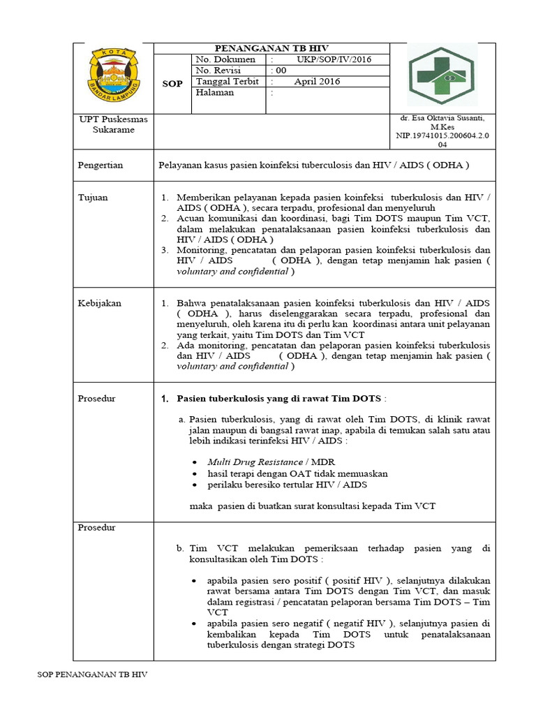 Sop Tb Hiv Pdf