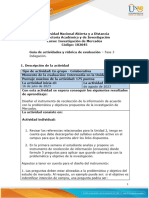 Guía de Actividades y Rúbrica de Evaluación - Unidad 2 - Fase 3 - Indagación