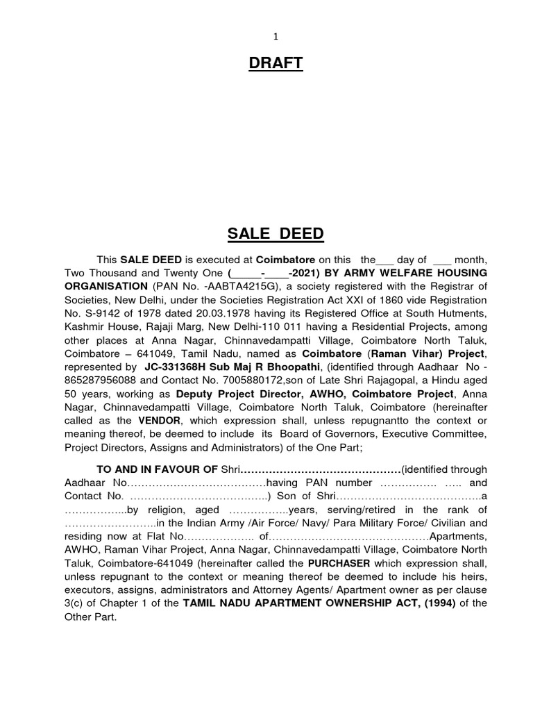 Com sale deed pdf taxes covenant law 