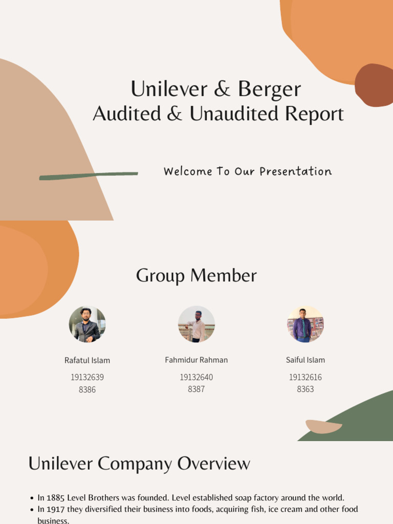 Unilever Berger Audit Overview Report Pdf Audit Financial Audit