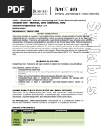 BACC400 - Forensic Accounting and Fraud Detection