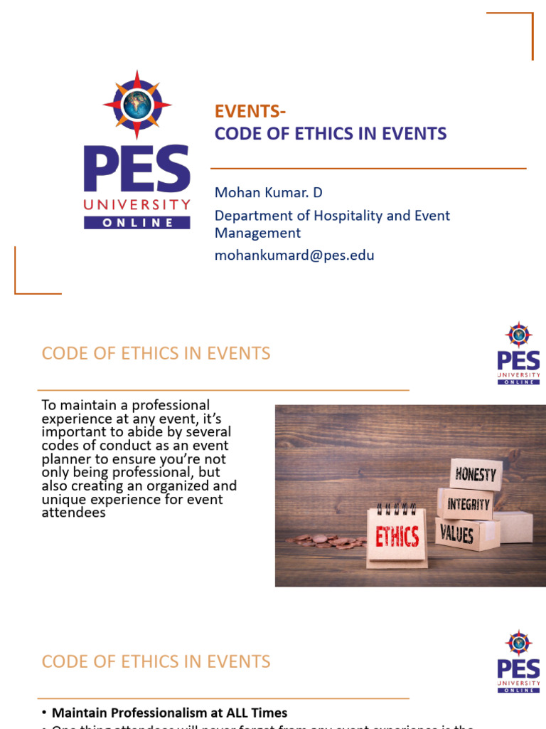 Event Planning Code of Ethics Guide | PDF | Etiquette | Human Communication