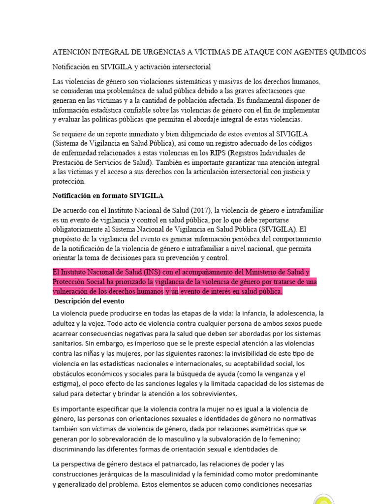 Ruta de atención a víctimas de ataques químicos | PDF | La violencia ...
