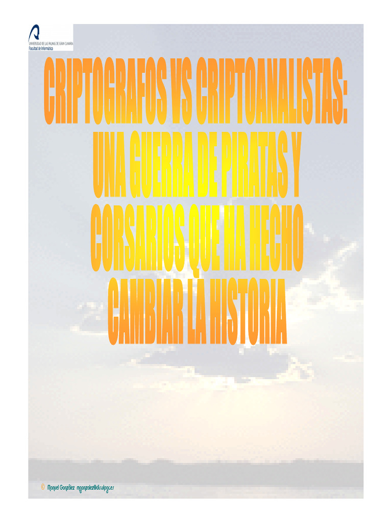 Criptografia Ciptoanalisis Una Guerra Pdf Criptografía