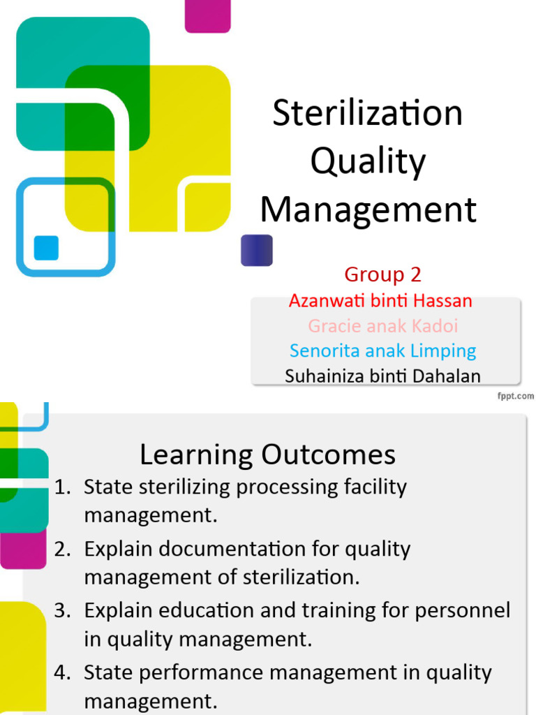 Quality Management Sterilization PDF Sterilization (Microbiology)