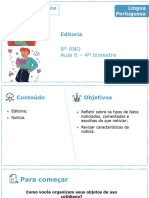 8º ANO Aula 6 - 4º Bimestre: Editoria