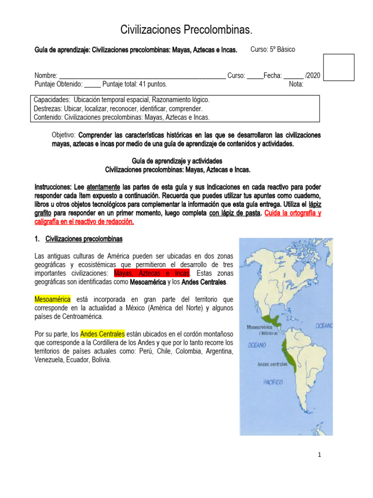CIVILIZACIONES pRECOLOMBINAS | PDF | Imperio Inca | Civilización maya